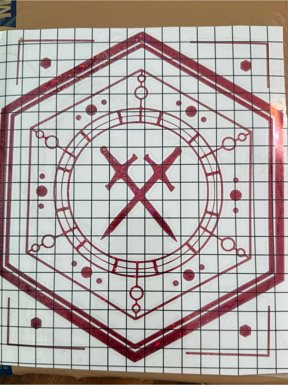 Sleep Token House Veridian Red Holographic Sword Hex Decal